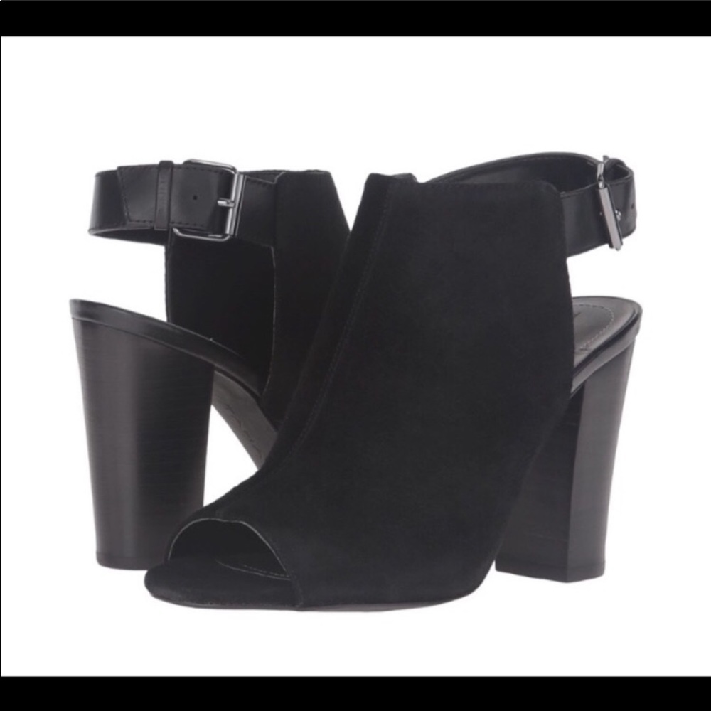 Tahari Black Suede Sandal with Open Toe